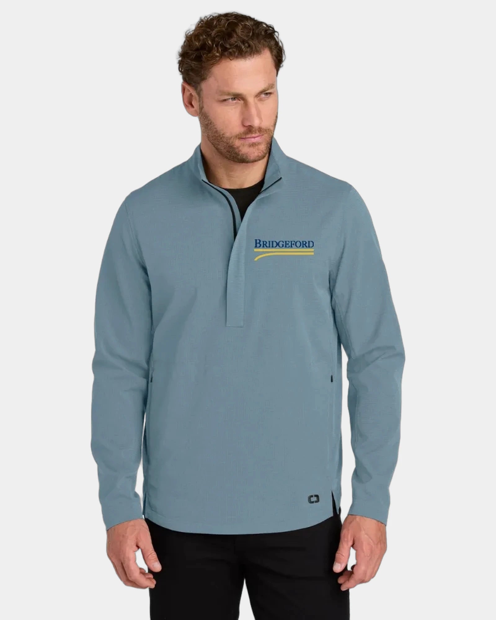 Custom stretch half-zip pullover for teams - Rogue Gray
